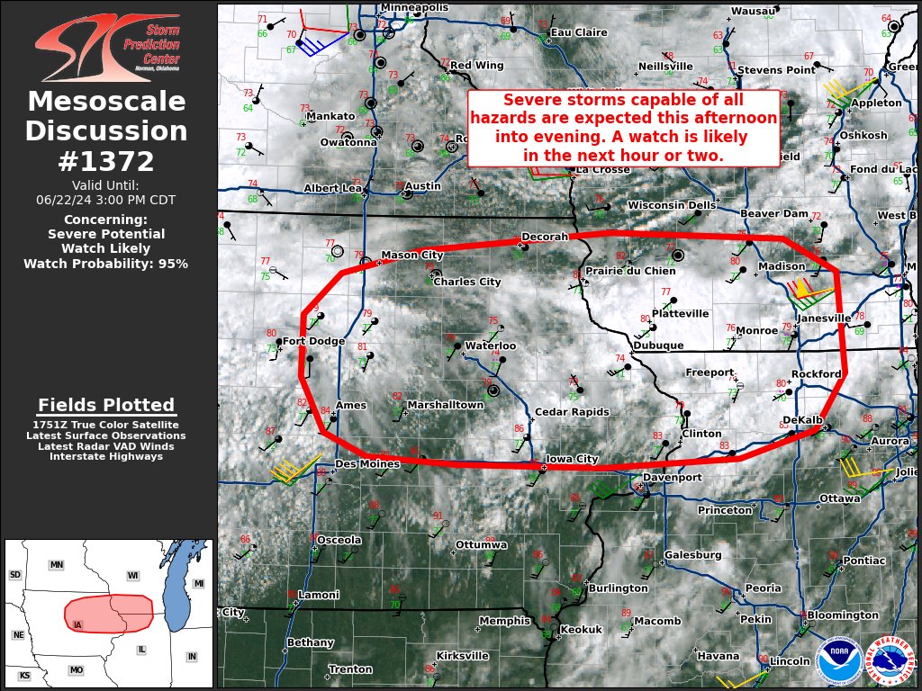 12:58pm CDT #SPC_MD 1372 , #ilwx #wiwx #iawx, spc.noaa.gov/products/md/md…