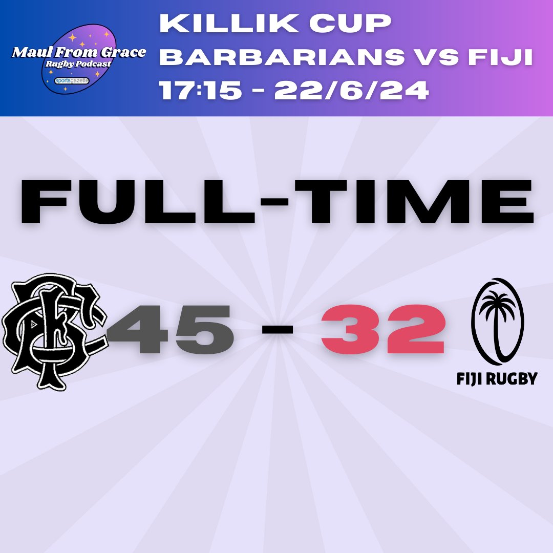 jackalstackles's tweet image. FT | And there we have it. The Barbarians retain the Killik Cup for a fourth successive year. 

🐑🐑 45-32 🇫🇯
#BARvFIJ #KillikCup