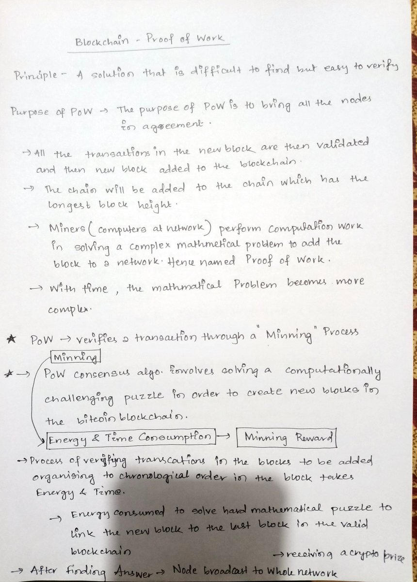 Unowmeno_7's tweet image. Today I read about Blockchain PoW consensus Algo..
Learned how it works.. solving up a problem (Minning) for getting a Target hash...to be validated as a block in a blockchain 
#BlockchainJob  #BlockchainExpress  #Web3 #Learninpublic #Buildinpublic #web3learning