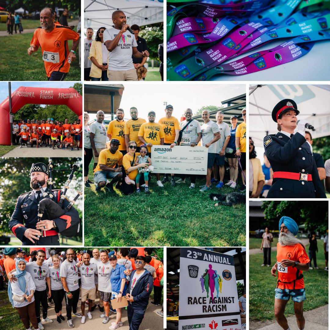 ChiefNish's tweet photo. Today @PeelPolice was off to the races at our 23rd #RaceAgainstRacism in #Mississauga. 

We joined community members for a 5k run, raising funds to help our youth continue their education.  

Thank you to all who donated including @AkhterPervez727 for his $20k contribution. https://t.co/1HPE3kakNM