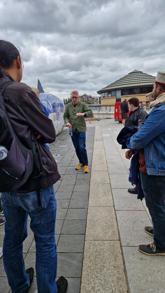 N_Petropoulos's tweet photo. Thanks so much to @seanoconnellQUB for taking us on a tour around Sailortown today. We even had the pleasure of seeing inside Sinclair Seamen's Presbyterian Church thanks to the Minister meeting us outside by chance. What a great way to finish the @deindustrialpol Belfast leg 😊 https://t.co/itSiSv42sZ
