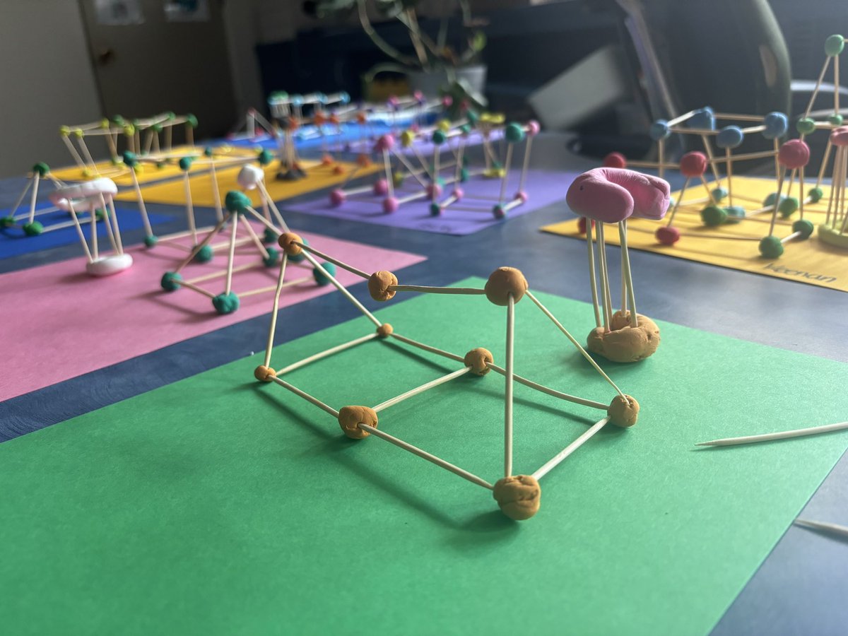 missmsolomon's tweet photo. 3d building with air model clay and toothpicks! Kids loved it so much! They even made a cylinder. https://t.co/QZACccSKUj