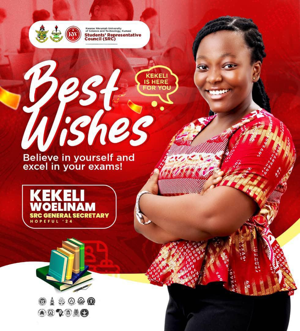 kekeliwoelinam's tweet photo. Wishing you all the best in your mid-semester exams.
Stay strong, determined, and resilient as you step into the examination room.
And together with courage as our guide, and hope in our sight, let’s march forward .
#Srcgensec #knust https://t.co/jkFVphBcJ5