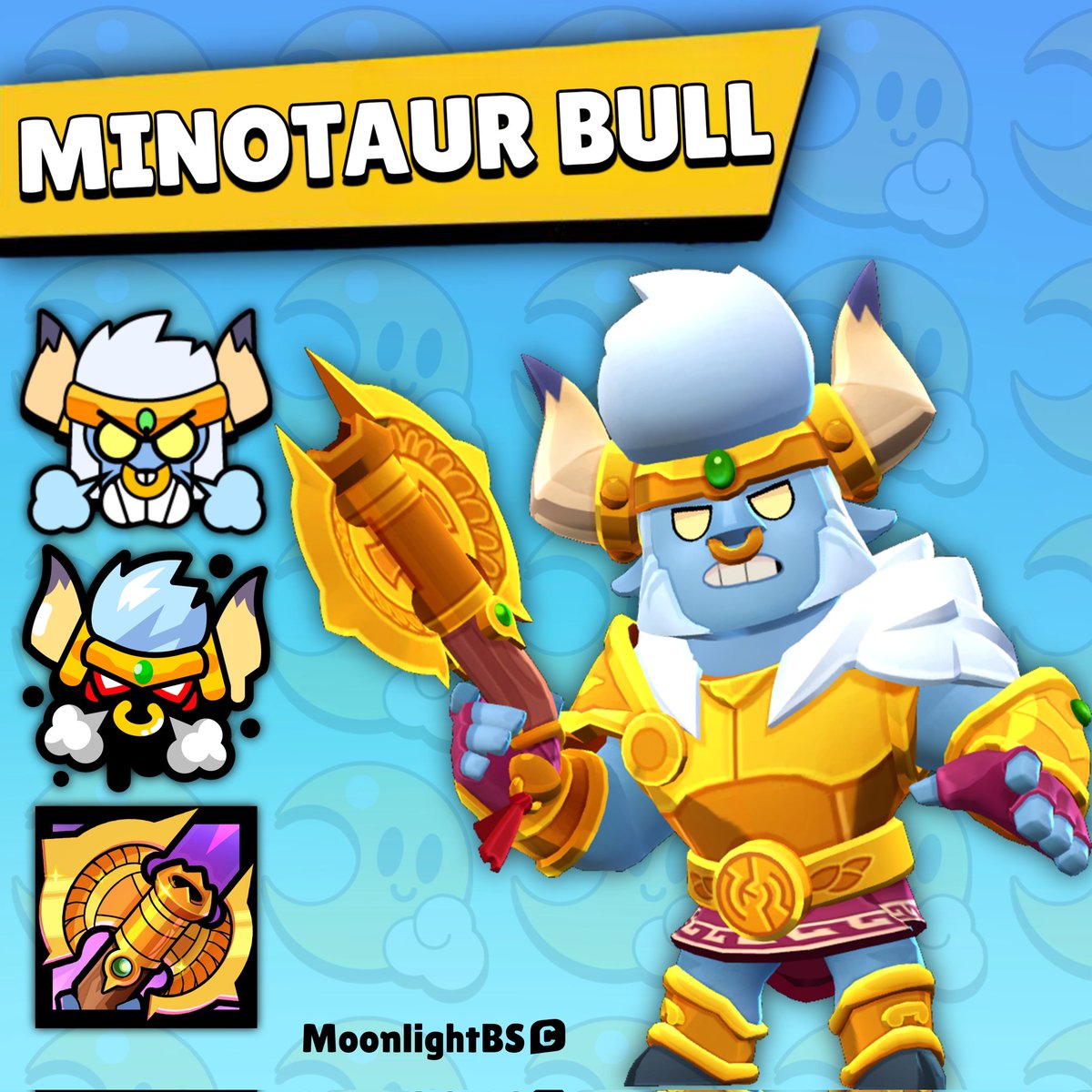 1× MINOTAUR BULL GIVEAWAY 🎁

To enter:
1. Follow @moonlightbrawls ✅️
2. Like &amp; Retweet ❤️♻️

That's it! Winner announced on 05 July. Good luck! 🍀 
#MinotaurBullGiveaway #GiftedBySupercell #BrawlStars
