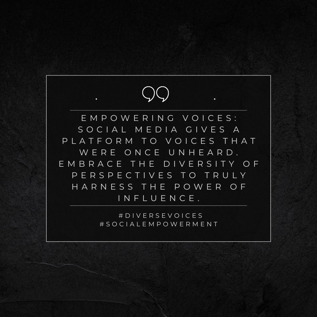JohnnyJBarrett's tweet image. Empowering Voices: Social media transforms unheard voices into powerful influencers. Let's celebrate the diversity of perspectives and fully embrace the potential for change. #DiverseVoices #SocialEmpowerment