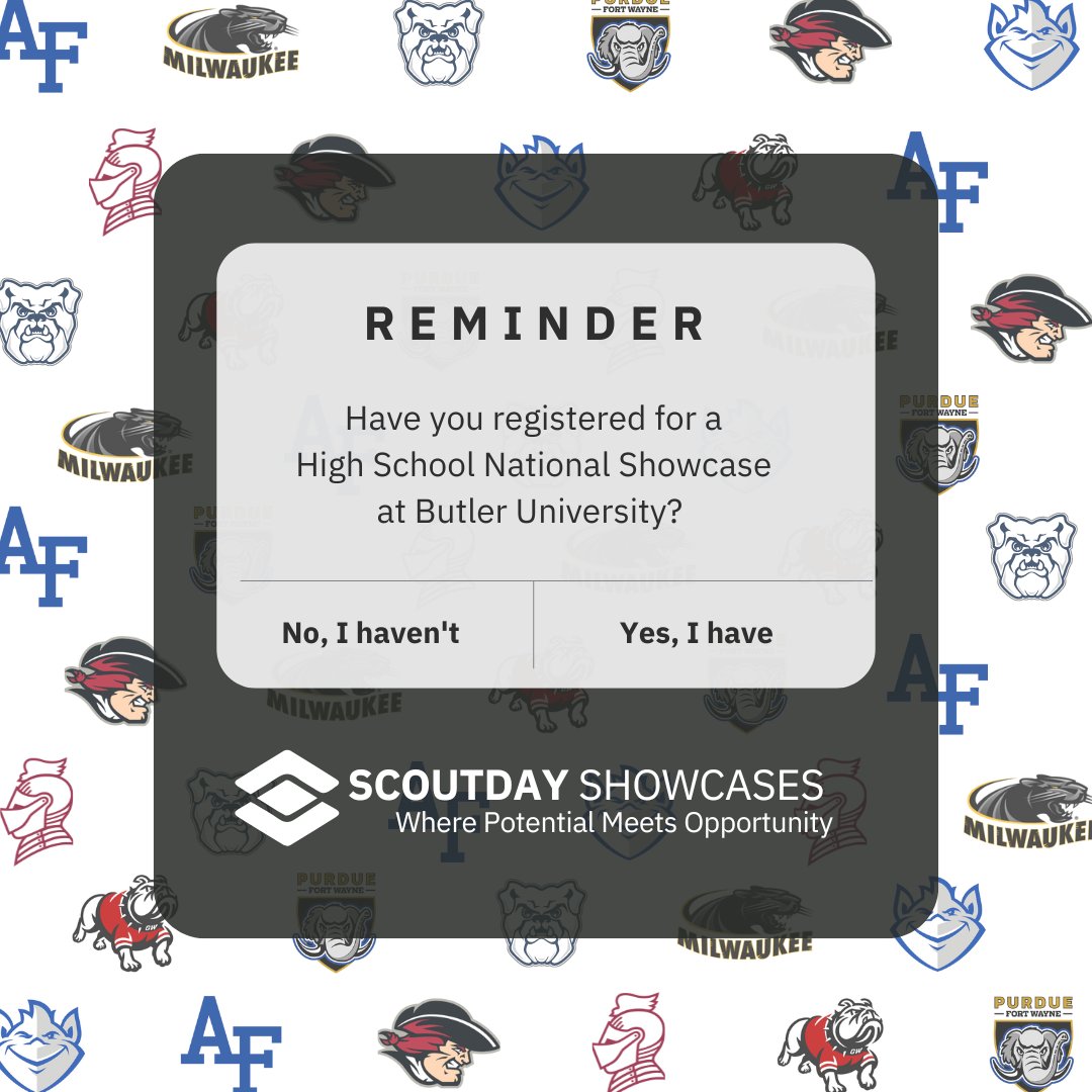 👀 Still looking for the right program? ⚾ 🏟️ ScoutDay Showcases will be at Butler University on July 9th &amp; July 16th!

⏳ Time's running out! Secure your spot and get on the field with some coaches!

registerscoutdayshowcases.com

#baseballrecruitment #highschoolbaseball