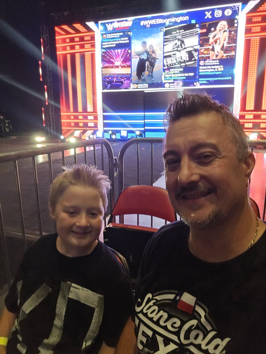 Barbituous's tweet image. This little man can't wait to see KO and Sami. #WWEBloomington
