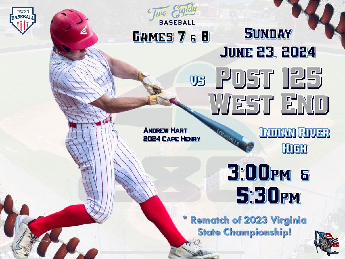 Should be some good baseball tomorrow as we take on the 2023 VA State Champion West End Richmond in a rematch of the ‘23 Finals!

#SEALTeam24