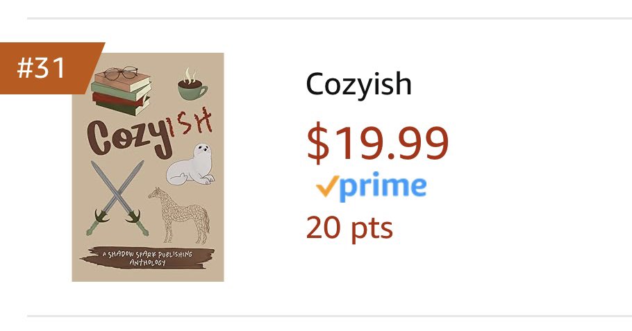 ShadowSparkPub's tweet photo. 24 hours after release… you guys… CozyISH is sitting at #31 for new anthology releases?!? 😭
Thank you all for supporting our indie dreams! The authors featured wrote AMAZING pieces for this. You will not be disappointed!
#indiepub #smallpub #WritingCommunity https://t.co/Z778ppA6ty