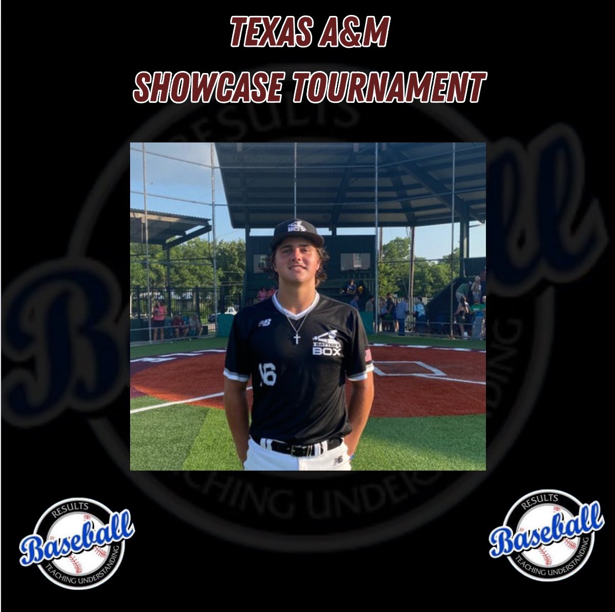 RBTournaments.com
Texas A&amp;M Showcase Tournament

Batters Box

PoG: Brooks Roznovsky 5 IP, 9 K, 4 R

#RBTournaments