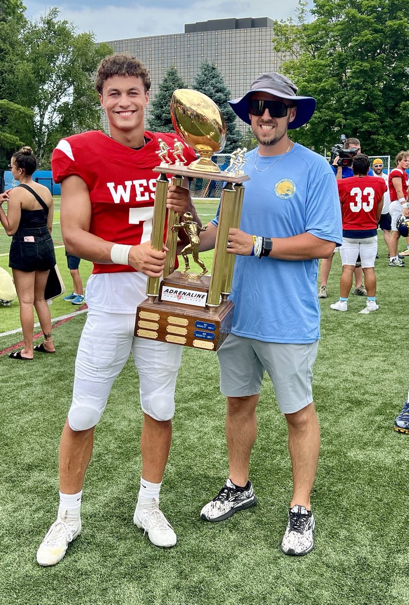 GladwinFootball's tweet photo. Congratulations to Jhace Massey and the rest of the West All-Stars on their exciting 13-12 win over the East in the MHSFCA All-Star Classic! Great way to end a great career and we look forward to watching Jhace continue to make us proud at SVSU! #EAT https://t.co/A32XpKfPK8