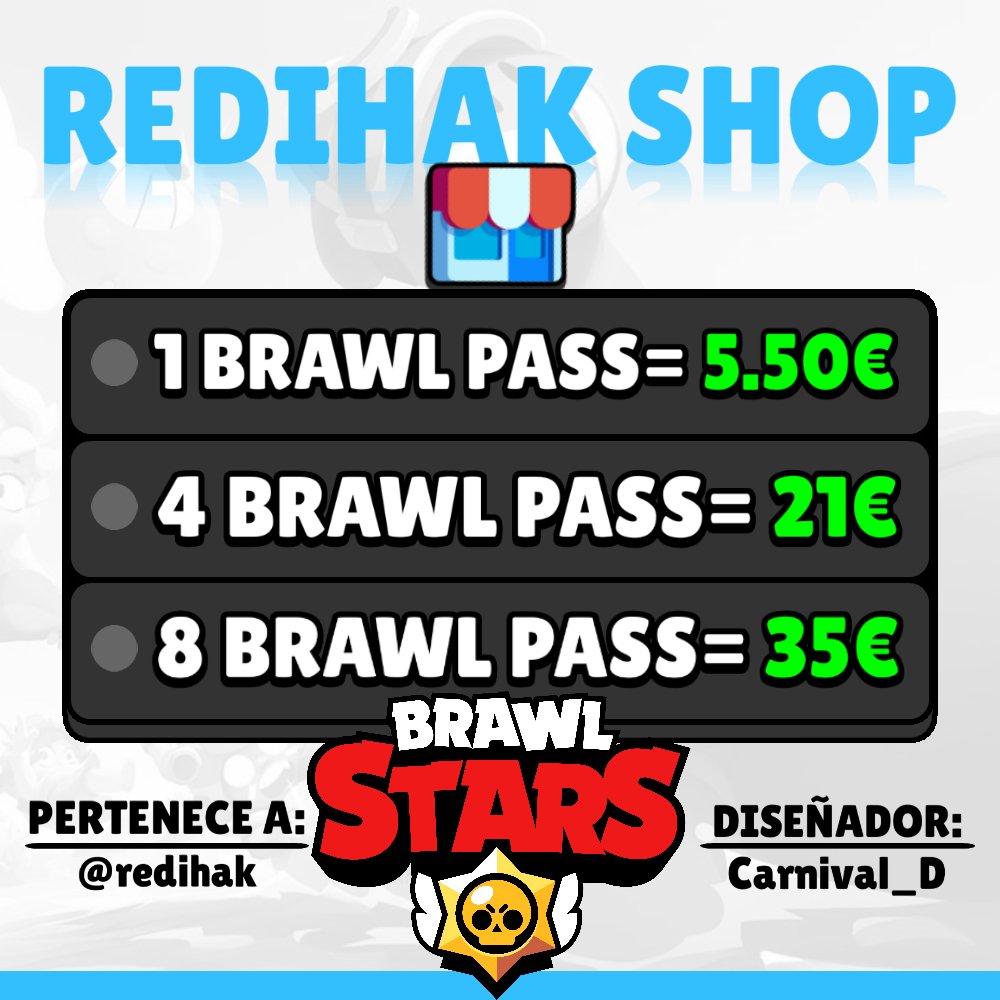 ⚠️ATENCION NUEVOS PRECIOS MAS BARATOS DEL BRAWL PASS PLUS ⚠️

1 Brawl Pass Plus --------> 5.50€

4 Brawl Pass Plus --------> 21€

8 Brawl Pass Plus--------> 35€

Aprovechen está oferta🌟
Aquí pruebas de que soy legit👇🏻 #RedihakLegit
·❤️&amp;♻️