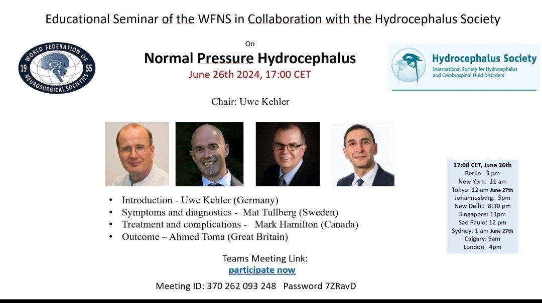 MeetingsNsm's tweet photo. WFNS #NPH normal pressure hydrocephalus https://t.co/hK2PvvNCjK