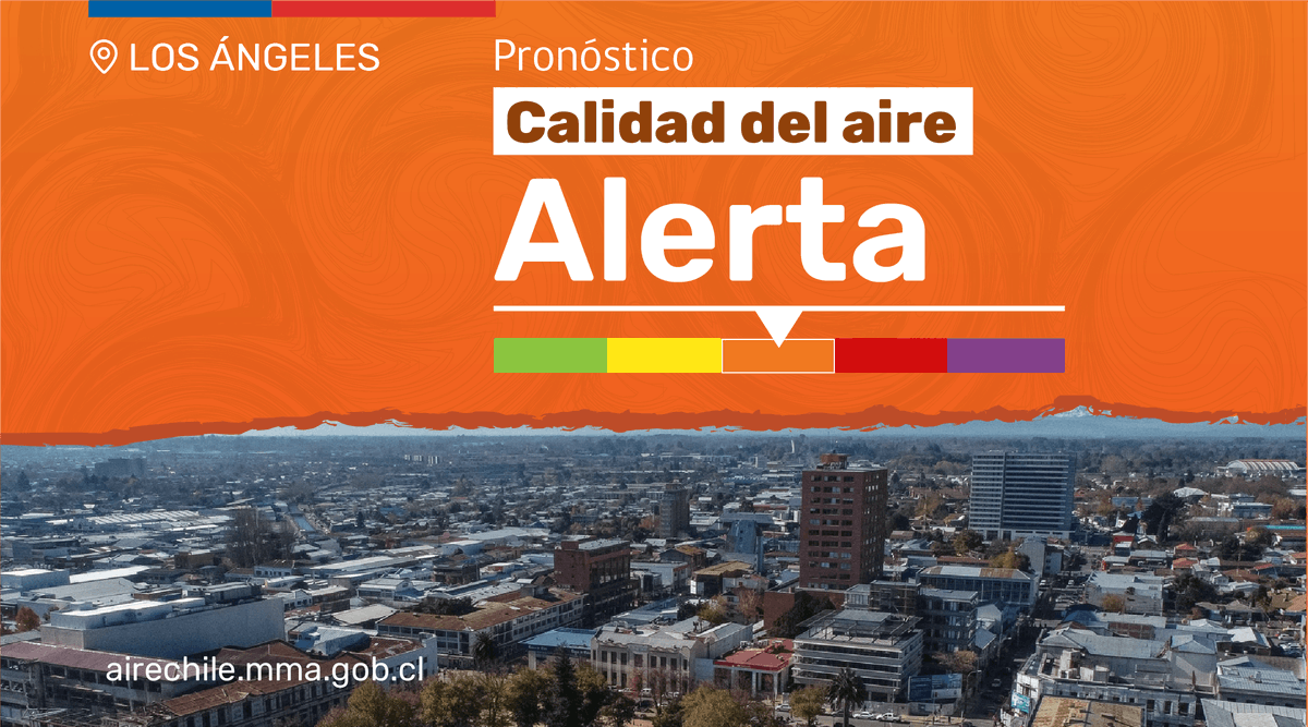mmabiobio's tweet photo. #Sereminforma pronóstico Calidad del Aire Plan de Descontaminación Atmosférica de Los Ángeles para el domingo 23.06.2024 es ALERTA #losangeles @diariolatribuna @radiocamilaFM @radionlineLA https://t.co/R8cvVr89zv