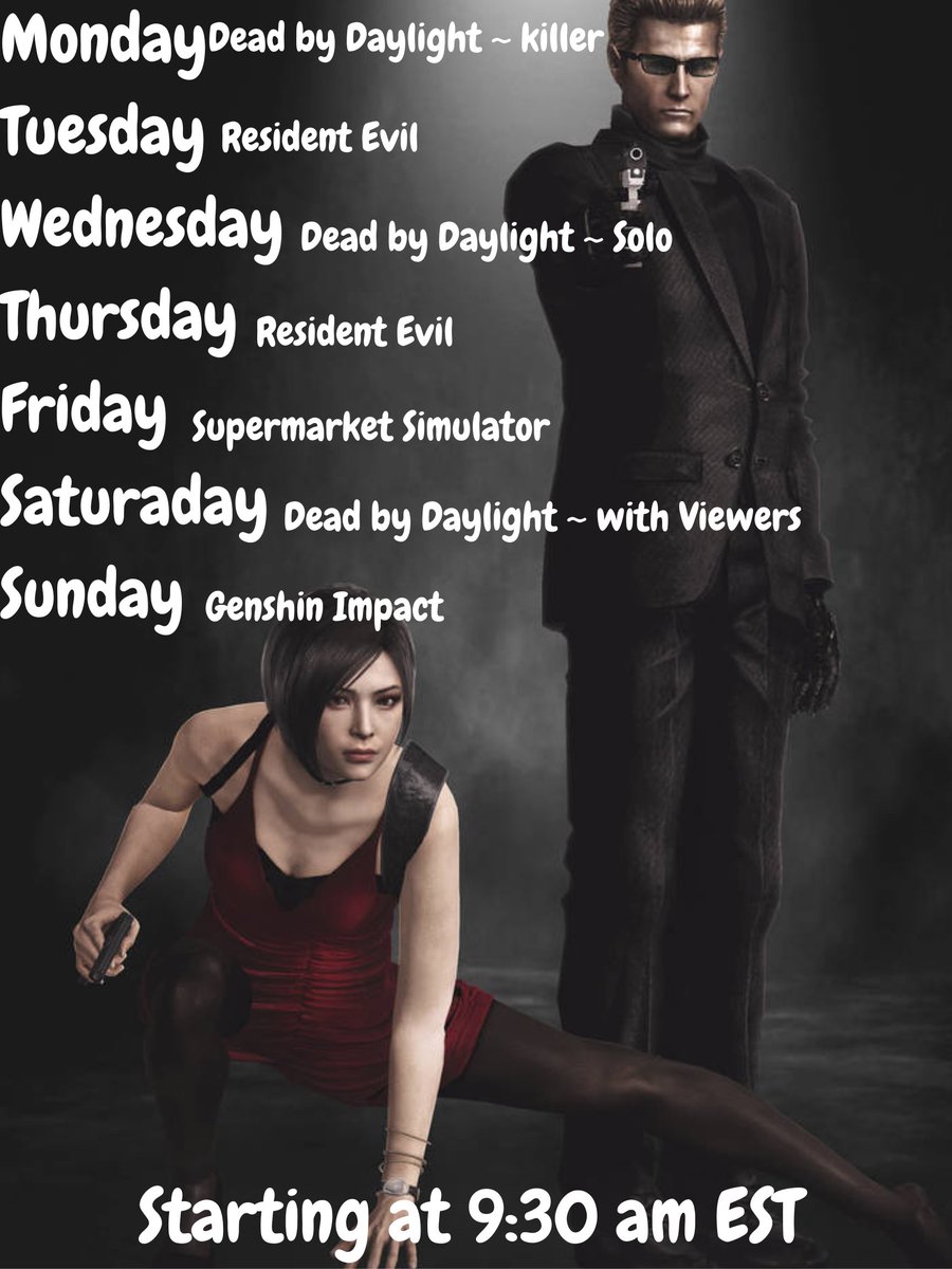 MudderOtterPuff's tweet photo. HEY 🩷 SO i am making a new schedule! I hope you guys will enjoy the stream. I like change to keep it interesting still!  Love you guys, see ya tomorrow! #kickcommunity #twitchgamer #Deadbydaylight #GENSHINIMPACT #residentevil Otterpuff on both platforms https://t.co/P5gM8RmNwq