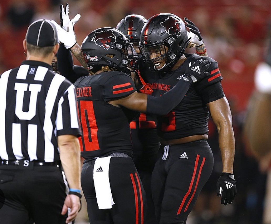 After A Great Camp &amp; Conversation With <a href="/CoachAKwon/">Andy Kwon</a> I’m Blessed To say I Earned A Offer From Arkansas State !
 <a href="/DeMario_Pippen/">Led By God</a> <a href="/jonessboyy/">Coach Christion Jones</a> <a href="/LeRon_McClain33/">LeRon McClain</a> <a href="/Coach_O4/">Odis Waller</a> <a href="/CoachT_Truss/">Coach Truss</a> <a href="/BJones5_/">Bruce Jones II</a> <a href="/Coachjsmith5/">John Smith</a> #WolvesUp
#AGTG