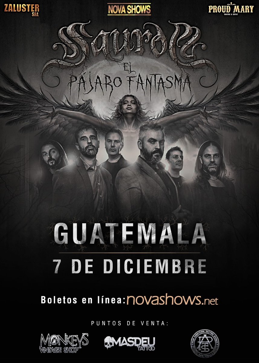 🔥SAUROM en GUATEMALA🔥
🎶Sábado 7 de diciembre 2024
✨Entradas a la venta en: novashows.net/detalles-y-reg…

#Saurom #Nicaragua #elpajarofantasma #Juglares #Guatemala #soyjuglar #proudmarybooking