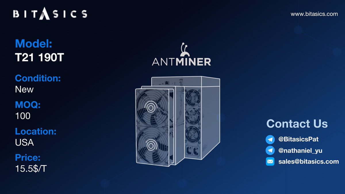 Bitasics's tweet image. Great event from #Bitmain #WDMS! The #Bitasics team has prepared pricing lineups right before #miningdisrupt. Reach out to us to discuss more! See you in Miami!