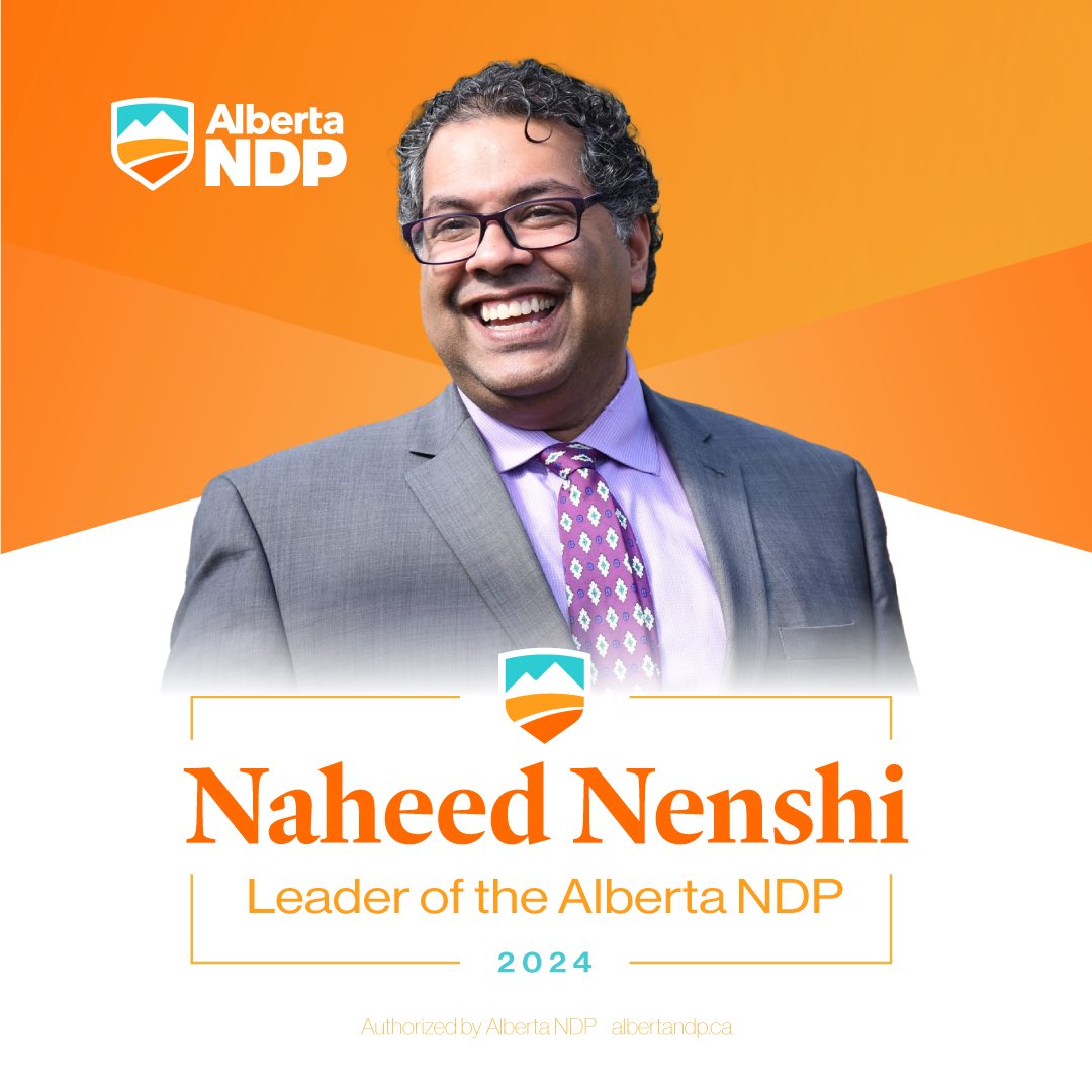 Congratulations to Naheed Nenshi, the new leader of the Alberta NDP! 🎉