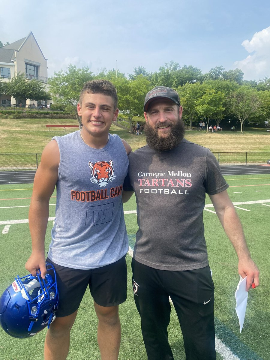 Had an amazing time competing at the <a href="/PrincetonFTBL/">Princeton Football</a> prospect camp today! Great to finally meet the coaches and looking forward to continuing the recruiting process! Also appreciate the conversation with <a href="/TartanFB/">Carnegie Mellon Football</a>! 
<a href="/CoachWellman/">Tyler Wellman</a> 
<a href="/CoachMikeWeick/">Michael Weick</a>
<a href="/coachehenderson/">EJ Henderson</a> 
<a href="/CoachBobSurace/">Bob Surace '90</a>