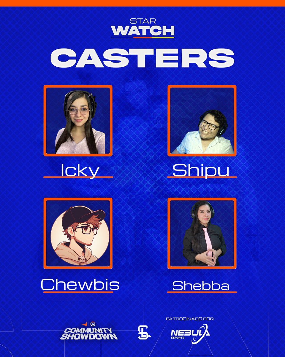 StarLegendsEs's tweet image. #STARWATCH |
Ya tenemos a nuestros casters para el evento de hoy!✨🙌🏻 
Grandes talentos, nos acompañan:
@Ickylover 
@ElShipu 
@ImChewbis 
@ShebbaCaster 

¡Vamos con todo!💙