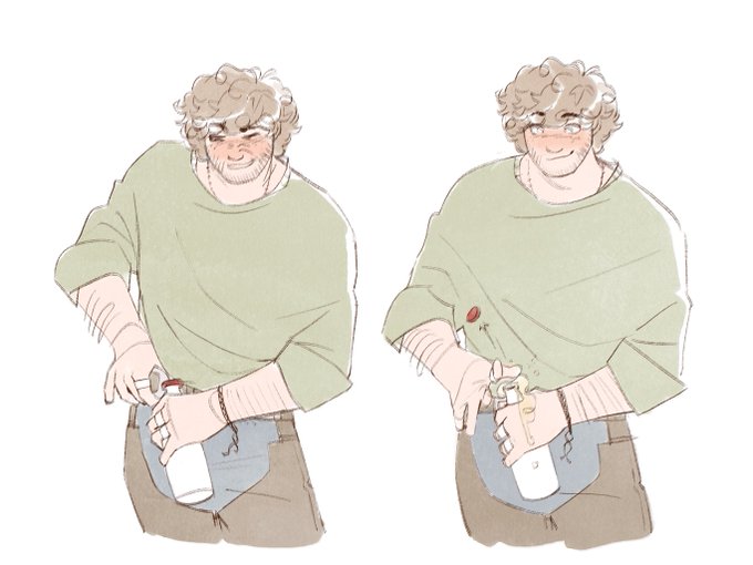 No he doesn't get lightheaded at the sight of his hands why would you even assume that tbh #dnffanart (stardew) 