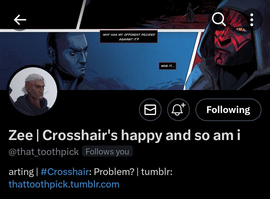 Dreamingastrid's tweet photo. @that_toothpick makes the sickest art. also they ADORE Crosshair 🤍 https://t.co/3r3x6X1Ai6