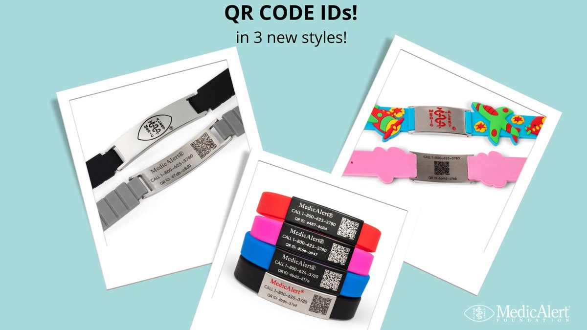 MedicAlert's tweet image. 🚨 Exciting news! Our new collection of QR code medical IDs is HERE! Comfy, colorful, and perfect for any adventure (or errand 😉). Safety never looked so good, shop now! 🔗 in bio! #MedicAlert #QRCode #SafetyInStyle