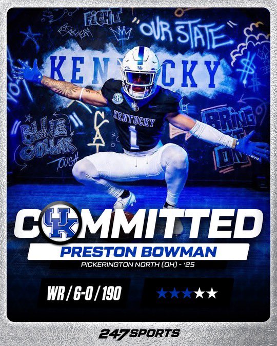 Preston Bowman ¹ (@prestonbowman9) on Twitter photo 1000% COMMITTED!!!💙🤍let’s get it big blue nation #bbn 🙏🏽 <a href="/pnfootball/">Pick North Football</a> <a href="/RecruitPN/">Pick North FB Recruiting</a> <a href="/vincemarrow/">CoachMarrow</a> <a href="/UKCoachStoops/">Mark Stoops</a> <a href="/D_shorts6/">Daikiel Shorts</a> <a href="/UKFootball/">Kentucky Football</a> <a href="/Kstaff07/">kstaff</a> <a href="/CoachPruiett/">Jarrod Pruiett</a> 1000% COMMITTED!!!💙🤍let’s get it big blue nation #bbn 🙏🏽 <a href="/pnfootball/">Pick North Football</a> <a href="/RecruitPN/">Pick North FB Recruiting</a> <a href="/vincemarrow/">CoachMarrow</a> <a href="/UKCoachStoops/">Mark Stoops</a> <a href="/D_shorts6/">Daikiel Shorts</a> <a href="/UKFootball/">Kentucky Football</a> <a href="/Kstaff07/">kstaff</a> <a href="/CoachPruiett/">Jarrod Pruiett</a>
