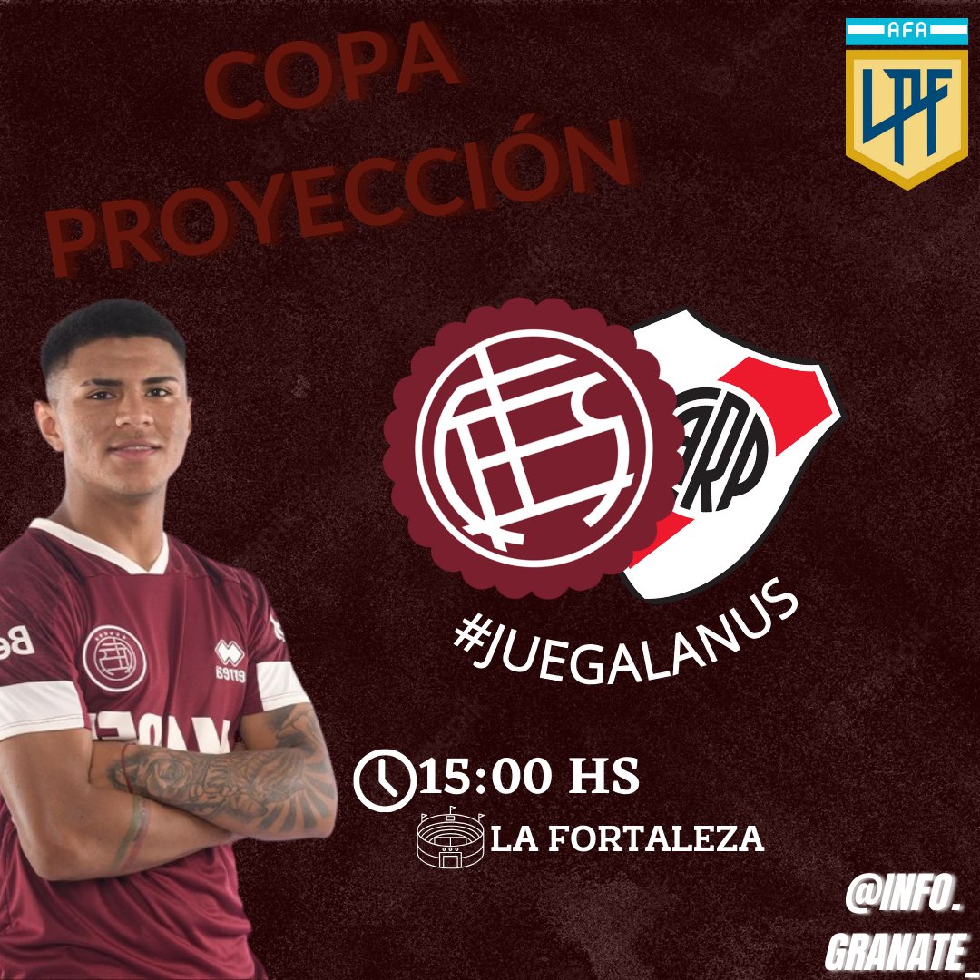 granate_info's tweet photo. LOS PIBES VAN POR EL PASE A LA FINAL!🇱🇻

👉 Mañana desde las 15:00 HS en la Fortaleza, el grana enfrenta a River por las semifinales de la copa proyección en busca de un lugar en la final. https://t.co/tpoBzwYkE0