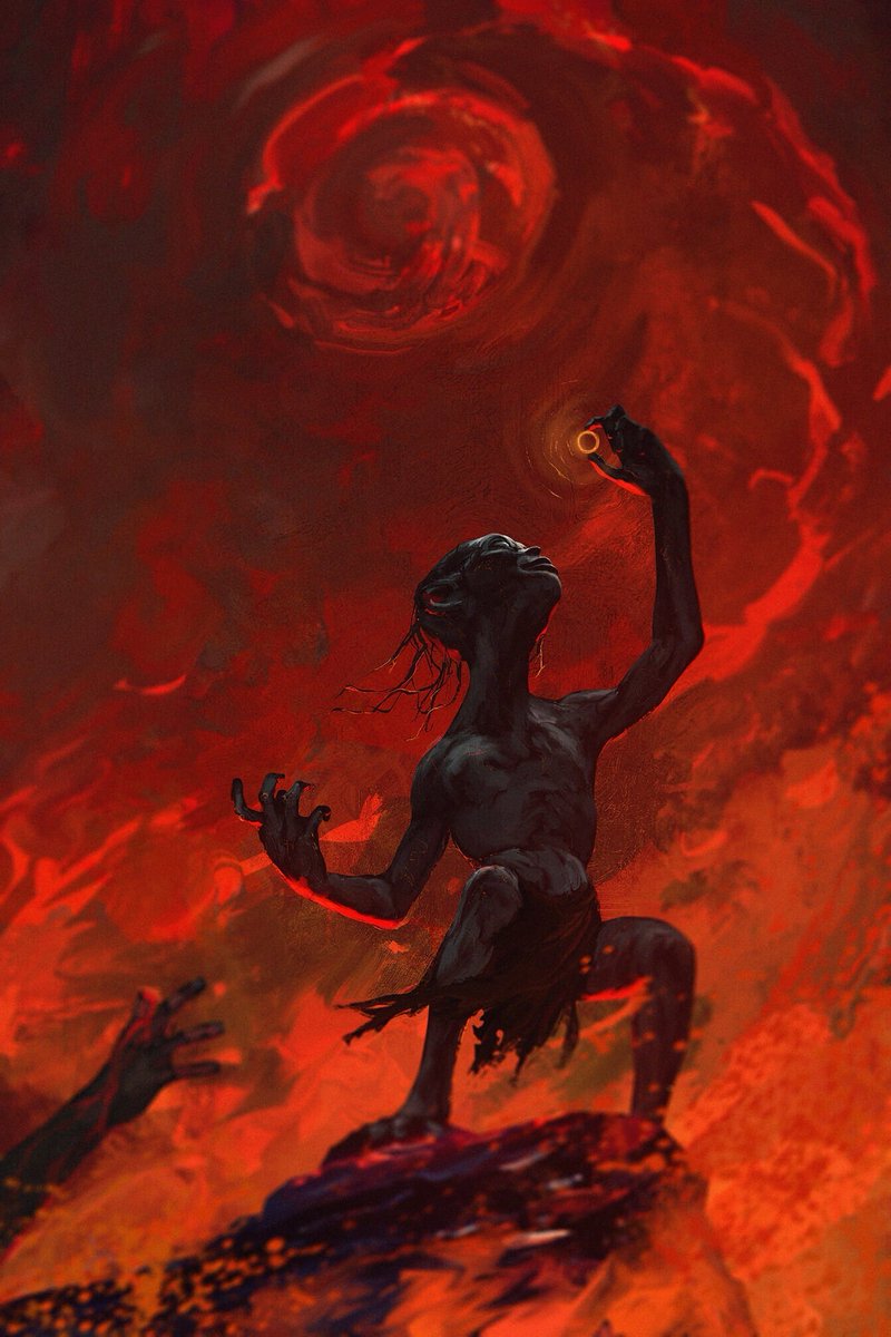 nimgaladh's tweet image. Gollum with his Precious

art by Anato Finnstark