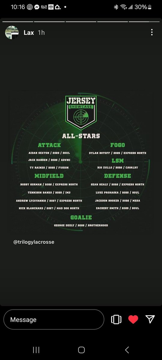 Congrats to Aiden Sexton (<a href="/MHSLacrosse_/">Milford Mens Lacrosse</a> ), Luke Prohaska (<a href="/Lakota_West_Lax/">Lakota West Lacrosse</a> ) &amp; Zach Smith (<a href="/SpringboroHSLax/">Springboro HS Lacrosse</a> ) on making the All Star team out east… way to represent OHIO! 💪🏽