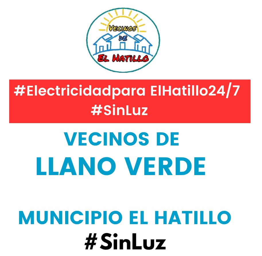 Señores de @Corpoelecinfo 
Vecinos de #LlanoVerde #ElHatillo #EdoMiranda
Casi 24 horas #SINLUZ

Se requiere atención a su reporte sp-8053788 realizado por la aplicación VenApp

son muchas horas sin recibir atención