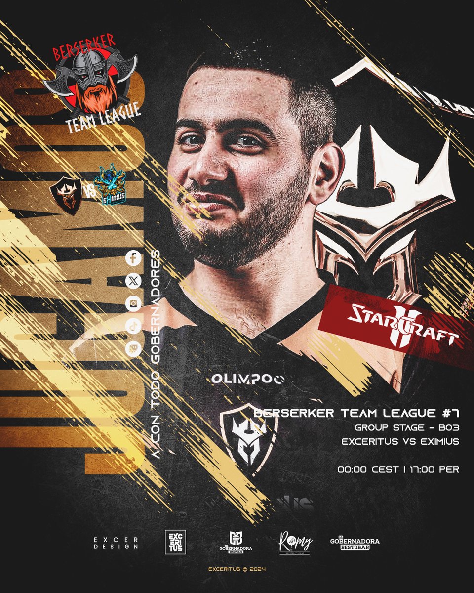 exceritus's tweet photo. Volvemos con el padre de los esports 🥳 A con todo, gobernadoresssss
🎮 #StarCraft2
🏆 Berserker Team League Season 7° I Group Stage
🆚 #eximiusgaming
⏰ 00:00 CEST I 17:00 PER
📺 Transmisión en nuestras redes
#exceritus #exceritusnews #esports #StarCraft #StarCraft2 #SC2VoDs https://t.co/u5xtdux9xS