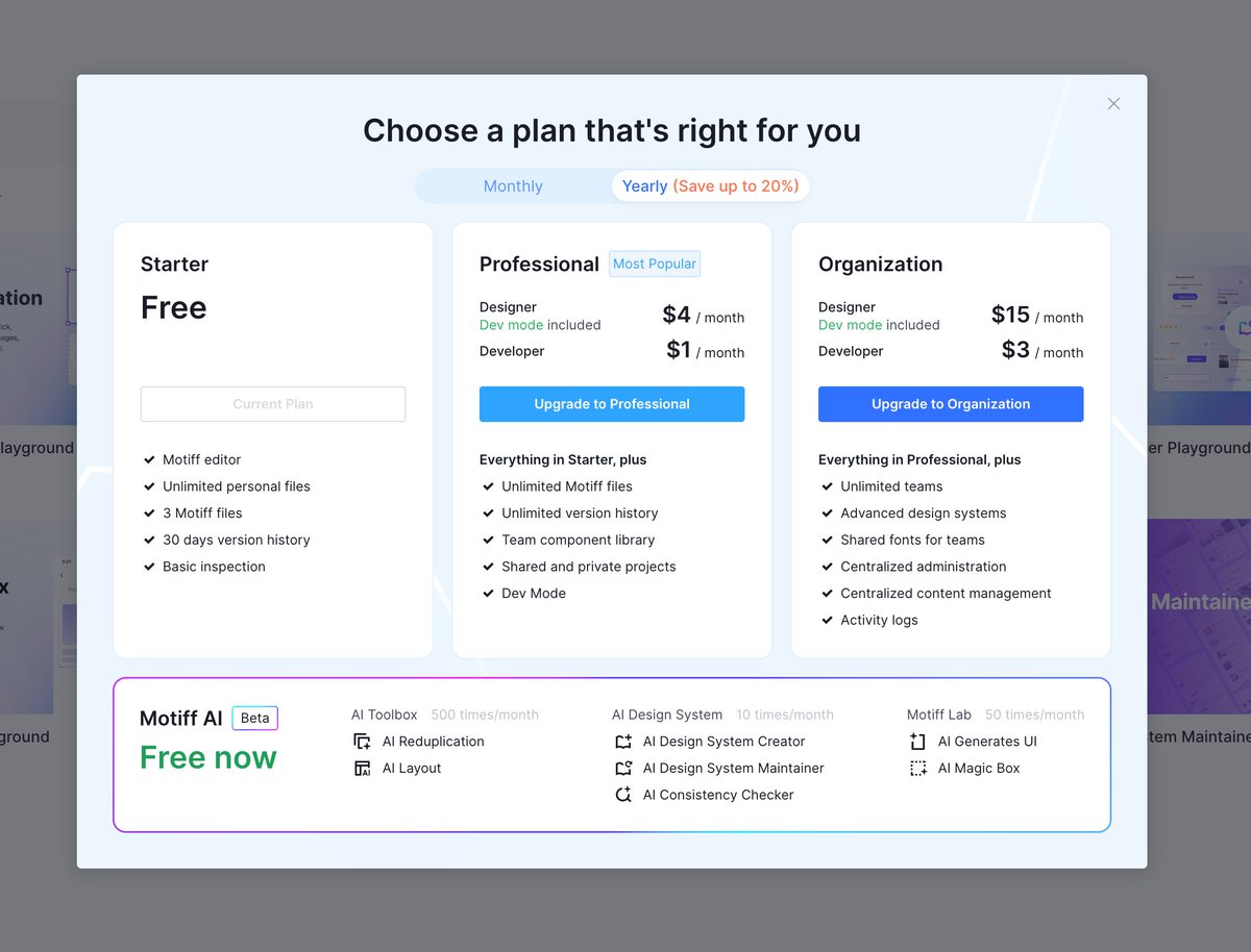 Wound you like some Figma but in 1/3 of the price with AI built-in for free? motiff.com