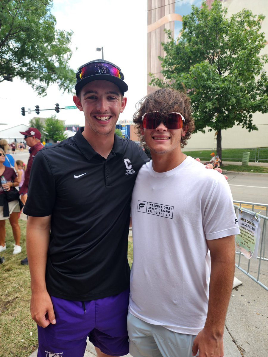 smg4040's tweet photo. Down at the CWS and Gaven, and I ran intoba former Cornell baseball player. (Caption). @CornellRamsBB @TheRealRDIII @GGoldsberryo https://t.co/7u8OcBLJJn