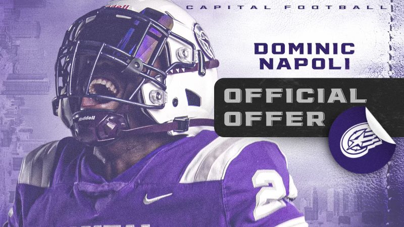 Dominic Napoli (@dom_napoli11) on Twitter photo After a great camp, I’m grateful to receive my first offer to play at the next level. Thanks to <a href="/Nfisanick34/">Nick Fisanick</a> <a href="/CapitalU_FB/">Capital University Football</a> for this opportunity! After a great camp, I’m grateful to receive my first offer to play at the next level. Thanks to <a href="/Nfisanick34/">Nick Fisanick</a> <a href="/CapitalU_FB/">Capital University Football</a> for this opportunity!