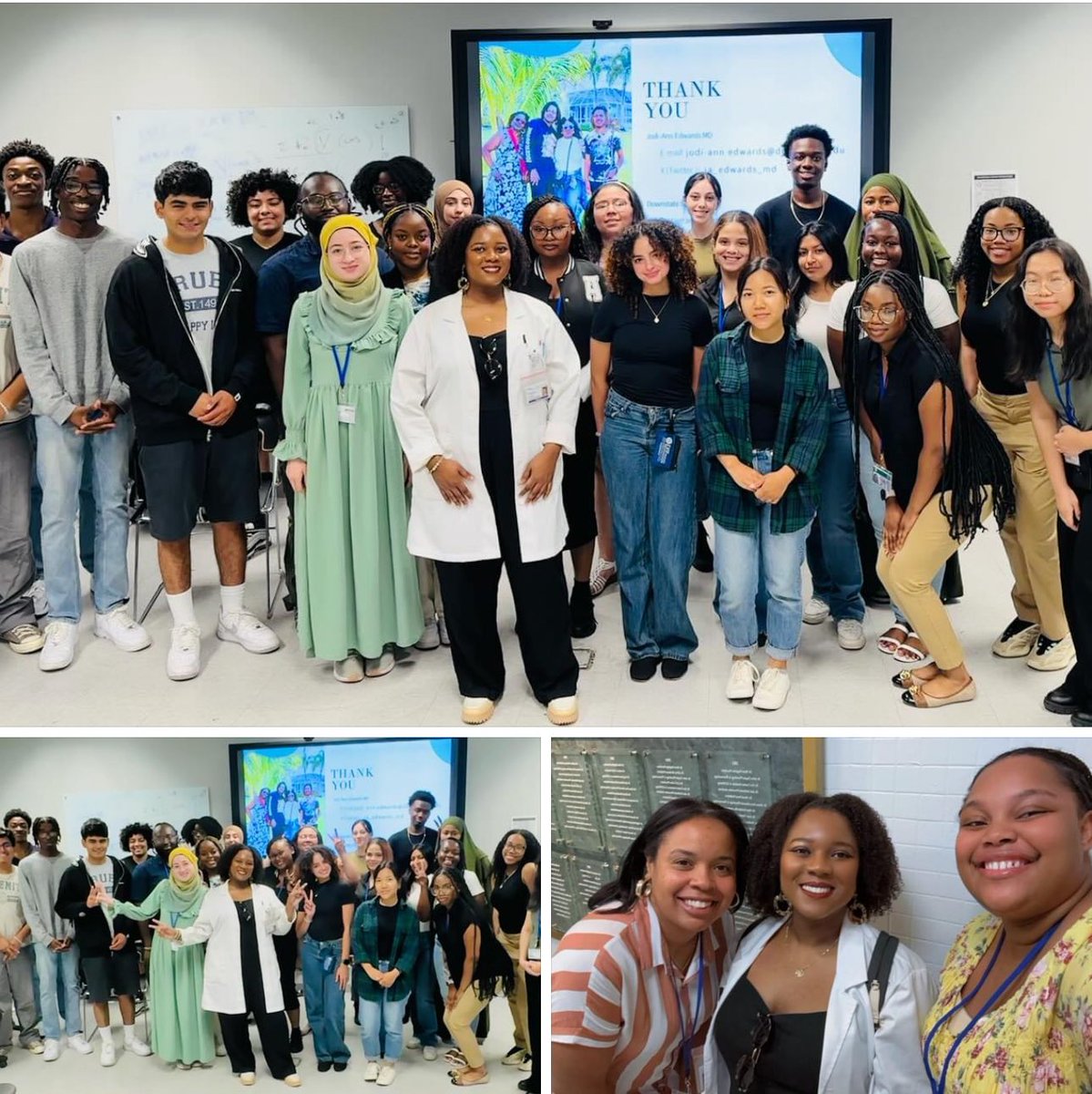 ja_edwards_md's tweet photo. The @sunydownstate EOP undergraduate students 👩‍🏫👨‍🏫 had an amazing time visitng the @DownstateSurg! They got the chance to connect with and shadow some fantastic #surgery residents, faculty members, and medical students. What an awesome experience! #futureisbright 🤩 #mentors #DEI https://t.co/AC43doLrHa