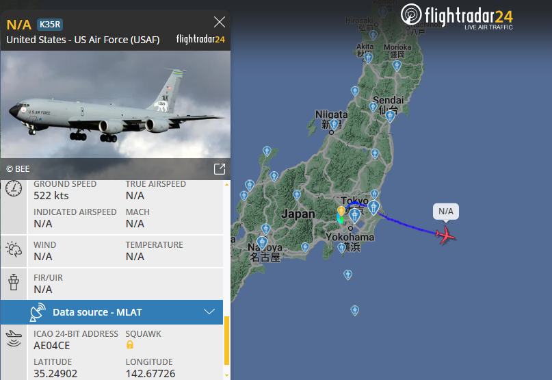 FMilcoms's tweet photo. #FRESH 75 #AE04CE Departed RJTY for PAFA. https://t.co/JkV48NX7Ew