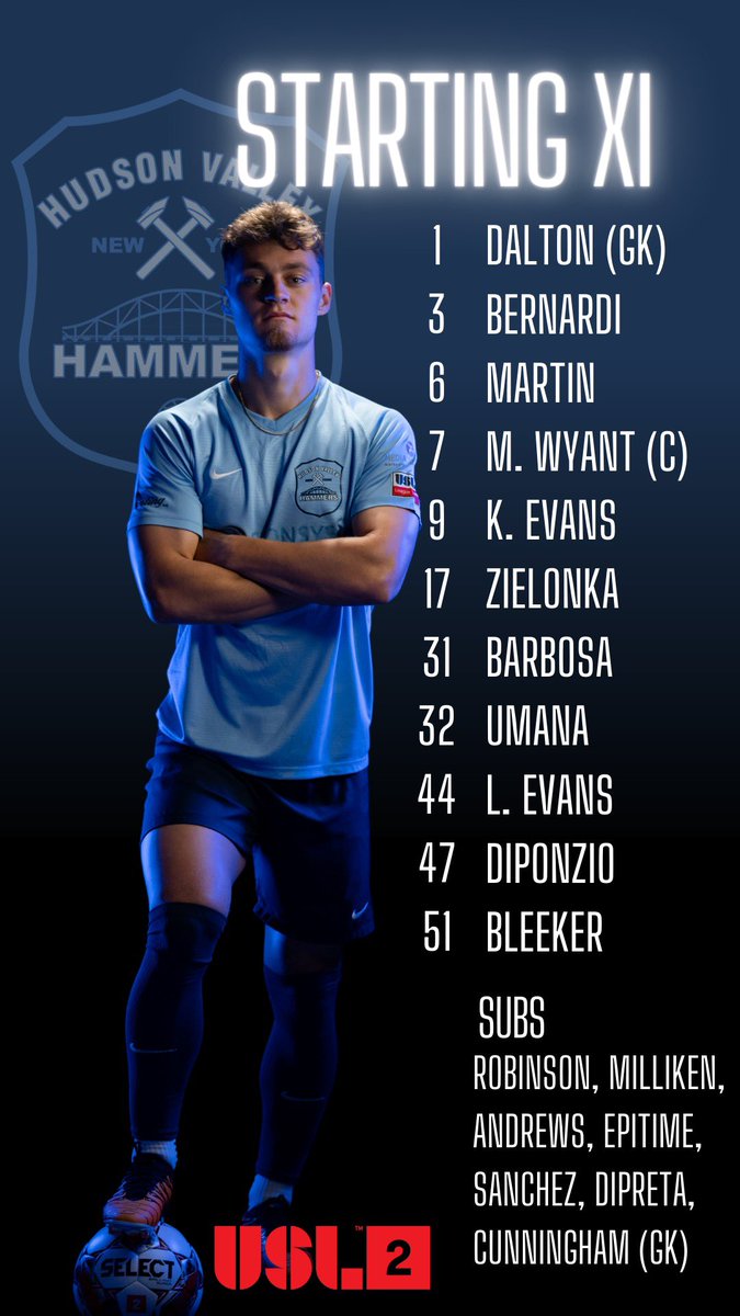 Tonights <a href="/USLLeagueTwo/">USL League Two</a> lineup vs <a href="/ManhattanSC_NYC/">Manhattan SC</a>