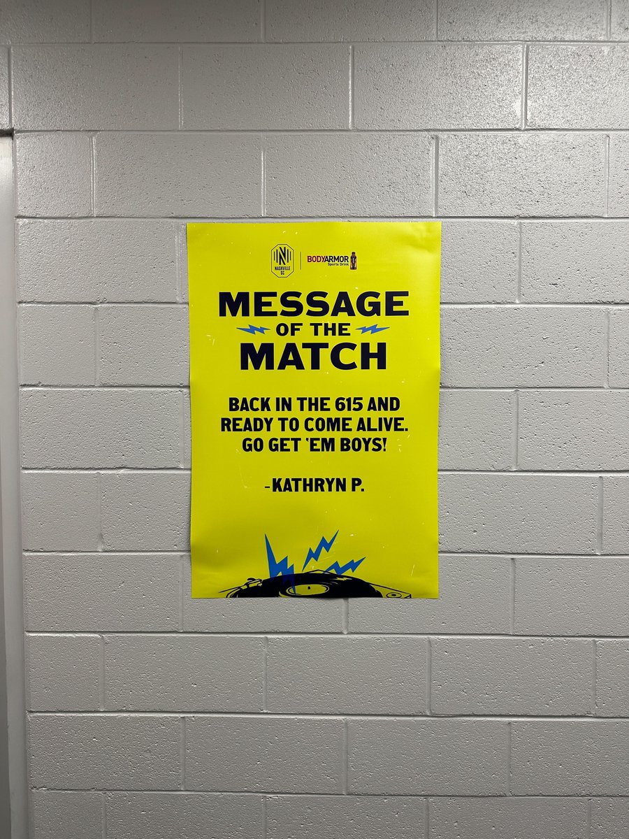 NashvilleSC's tweet photo. Shoutout to Kathryn P. for today's @DrinkBODYARMOR Message of the Match 👏 https://t.co/XEItQvVbnV