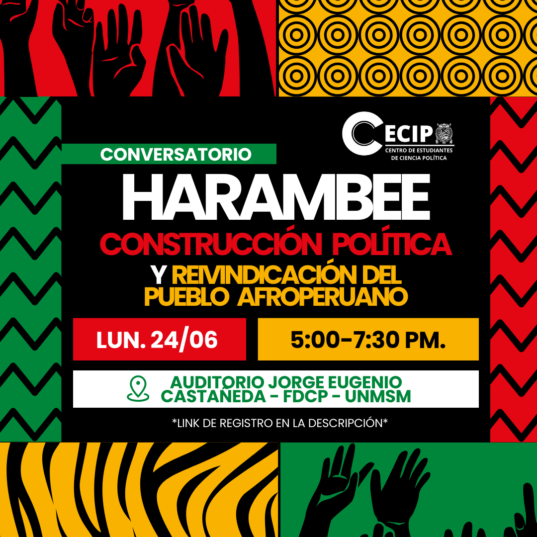 CecipUNMSM's tweet photo. #Cecip_INVITA al conversatorio "Harambee: Construcción Política y Reivindicación del Pueblo Afroperuano"✊🏽✊🏾✊🏿

¡Entrada libre, regístrate! 🔗https://t.co/8rU6VnntTk

Habrá destacados expositores, presentación musical, coffee break y premios. 🎶✨ https://t.co/HnJy2e6Syf
