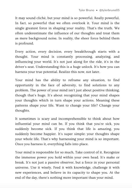tylerbruno05's tweet photo. Your mind is really powerful. Take control of it https://t.co/0bujCQABSp