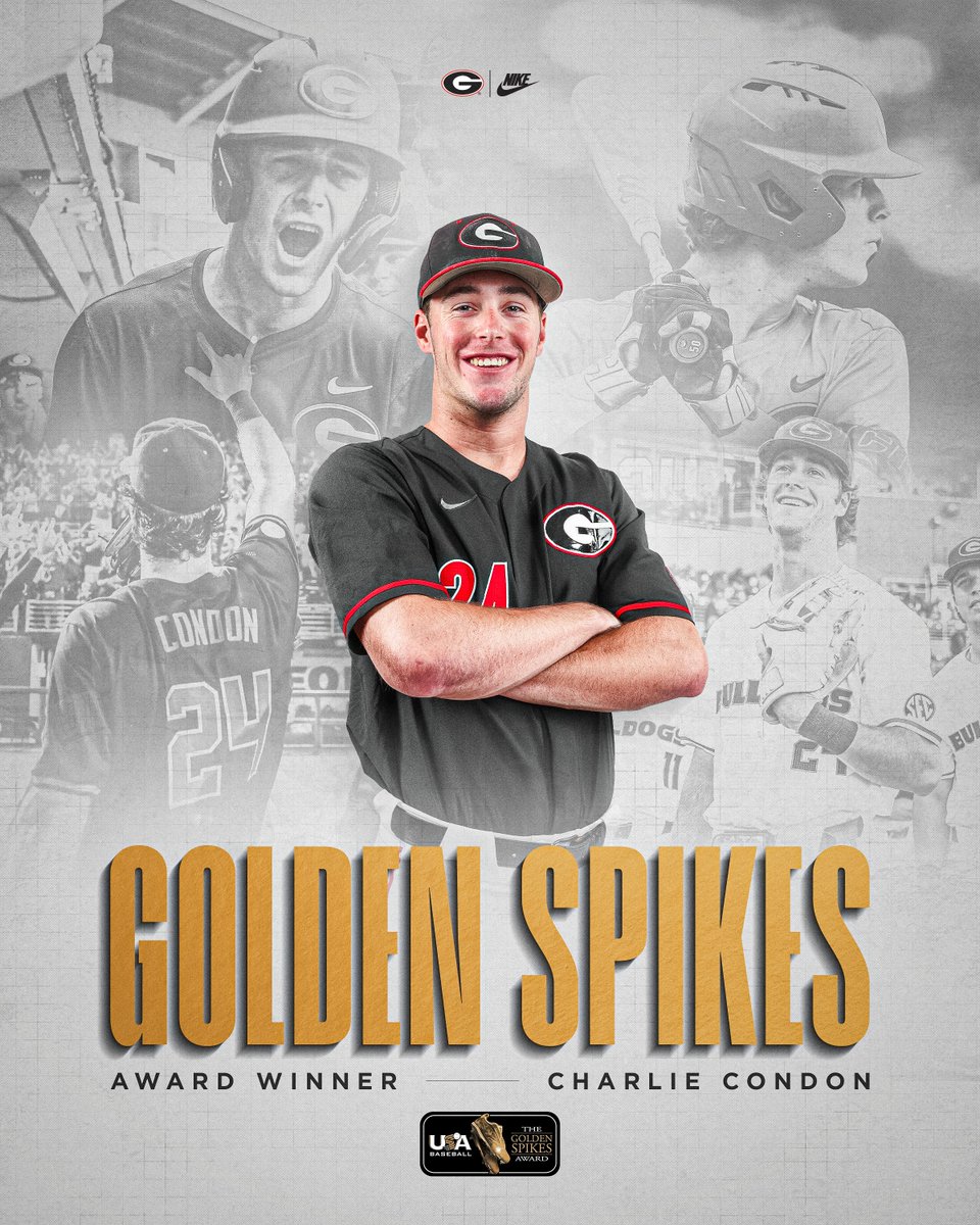 🏆𝑴𝒂𝒌𝒊𝒏𝒈 𝑯𝒊𝒔𝒕𝒐𝒓𝒚🏆

<a href="/CharlieCondon14/">Charlie Condon</a> is the first Bulldog in Georgia baseball history to win the Golden Spikes Award. Congratulations, Charlie!

#GoDawgs