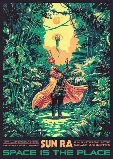 SunRaUniverse's tweet photo. SUN RA &amp; HIS INTERGALACTIC SOLAR ARKESTRA - SPACE IS THE PLACE. https://t.co/5YtQmK4CRw