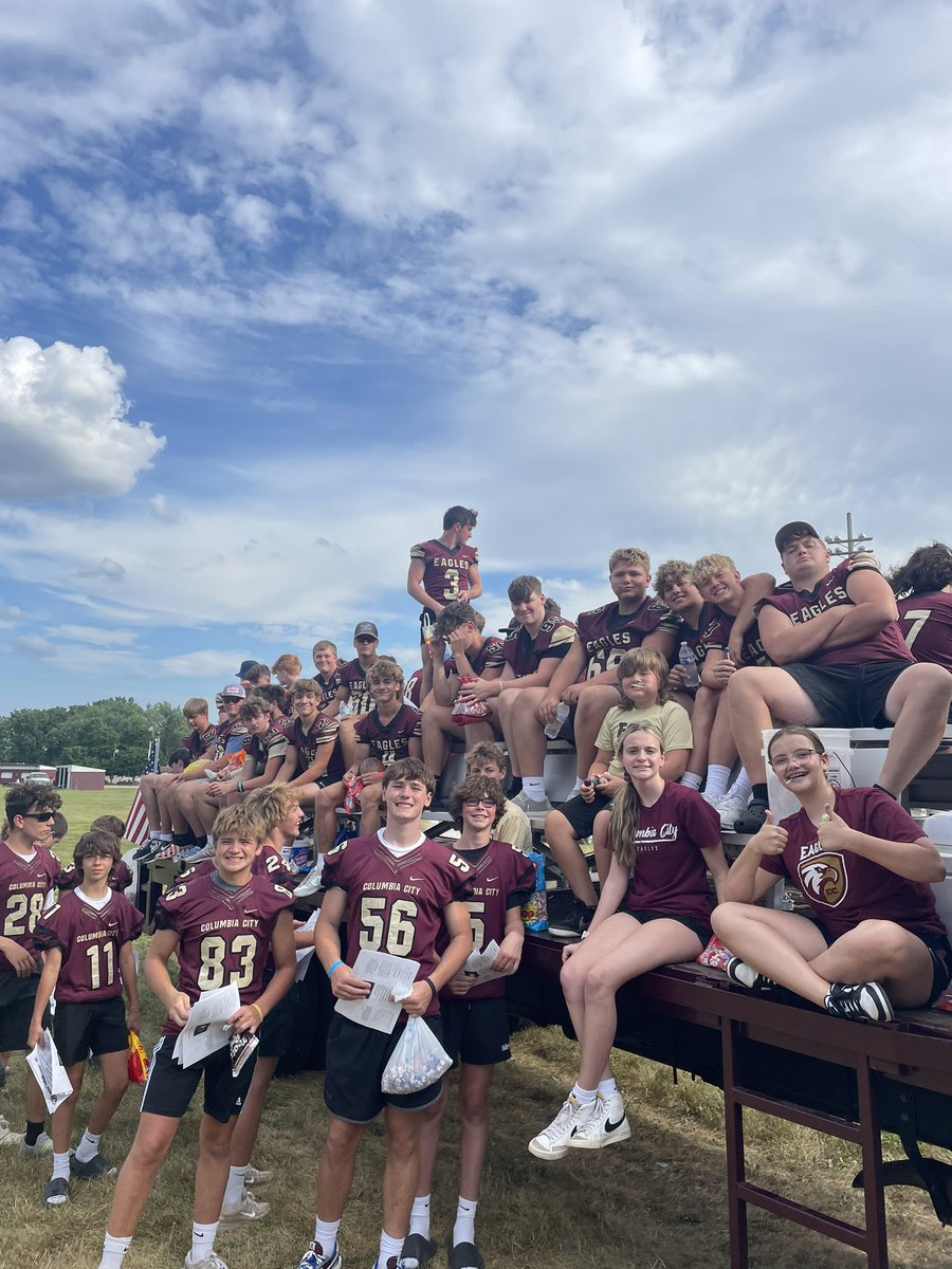 CCE_Football's tweet photo. Guys loaded up for the Old Settler’s Parade! #EMAE #WeAreCC https://t.co/MBB5qUrX5j