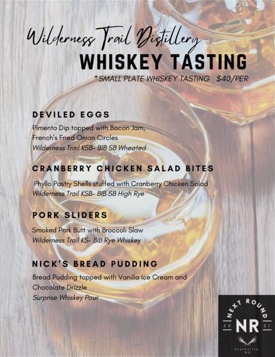 nextround_stark's tweet photo. $40 Tickets include:
- 4 pours of delicious whiskey!
- Bites to pair with your flights!
- IRL access with the distribution rep!

Swing through the door, slide in the DMs, or shout us a holler at 662.268.8073! Limited seats available, request yours now!

#ComeFlightWithUs https://t.co/Hj4nOxBTCq