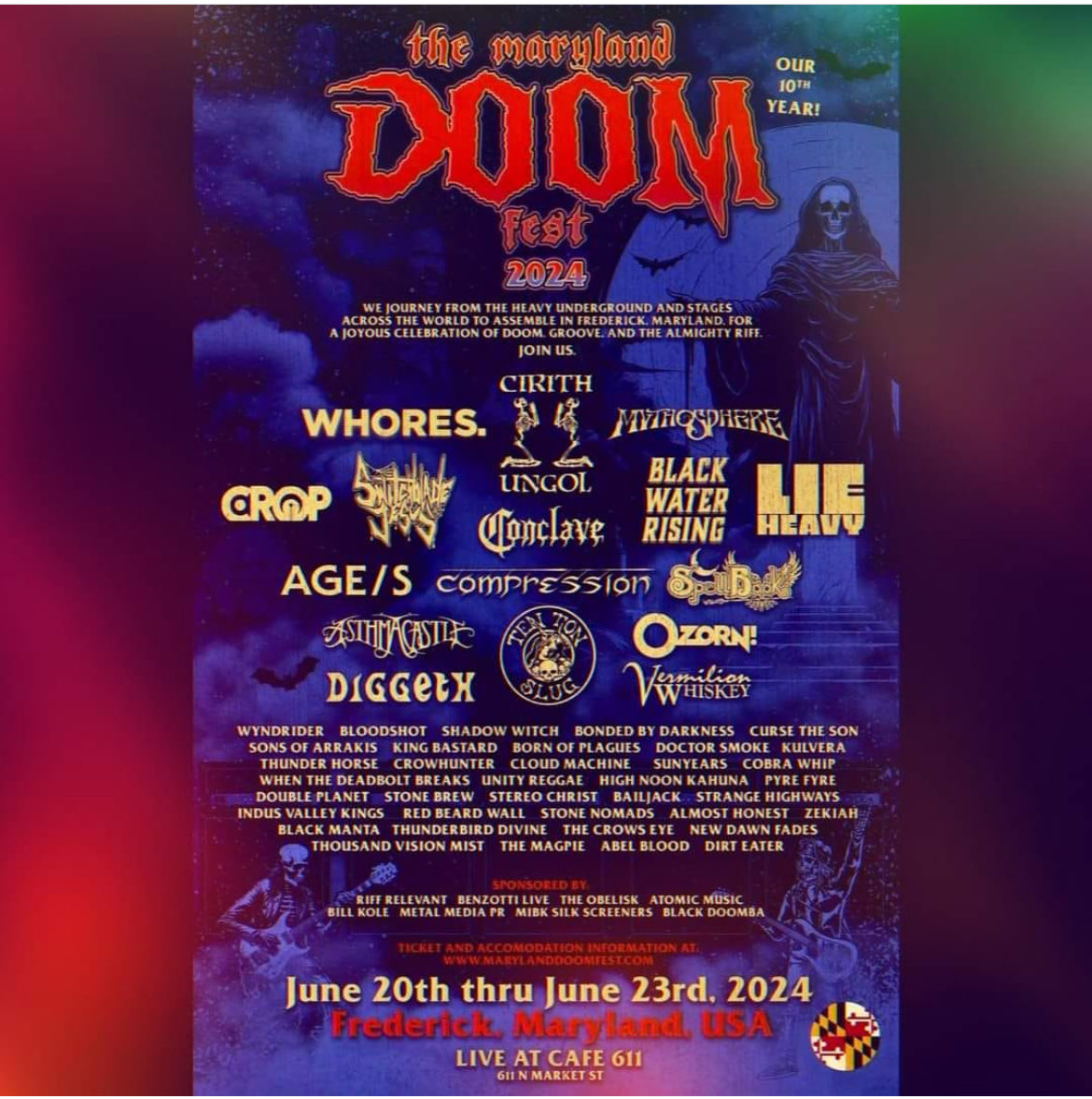 MdDoomFest's tweet photo. https://t.co/8YB4EvCwOJ
• JUNE 20-23 ••
#4daysofdoom #marylanddoom #mddf2024 #DoomMetal #StonerRock #RiffRelevant #TuneDownPlaySlow #HeavyMusic #Mddf #Doom #MarylandDoomFest #Riffage #HeavyMetal #PlayItHeavyPlayItSlow
#heavymetal #heavypsych #doominjune
@cirithungolband https://t.co/UriVHxACp1