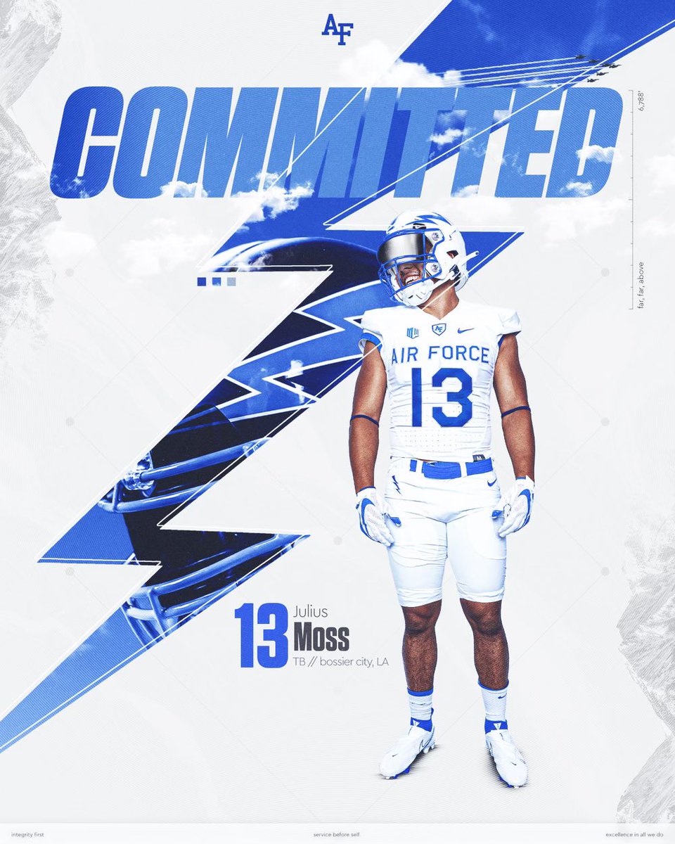 Julius Moss (@jmoss__13) on Twitter photo #AGTG After a lot of thinking, praying, and talking with my family I would like to announce that I am de-committing from UAB to THE AIR FORCE ACADEMY! <a href="/AF_Football/">Air Force Football</a> THANK YOU <a href="/coachskene3/">Brett Skene</a> <a href="/CoachTimHorton/">Tim Horton</a> <a href="/CoachTCalhoun/">Troy Calhoun</a> FOR THIS AMAZING OPPORTUNITY !!! #BoltBrotherhood #AGTG After a lot of thinking, praying, and talking with my family I would like to announce that I am de-committing from UAB to THE AIR FORCE ACADEMY! <a href="/AF_Football/">Air Force Football</a> THANK YOU <a href="/coachskene3/">Brett Skene</a> <a href="/CoachTimHorton/">Tim Horton</a> <a href="/CoachTCalhoun/">Troy Calhoun</a> FOR THIS AMAZING OPPORTUNITY !!! #BoltBrotherhood