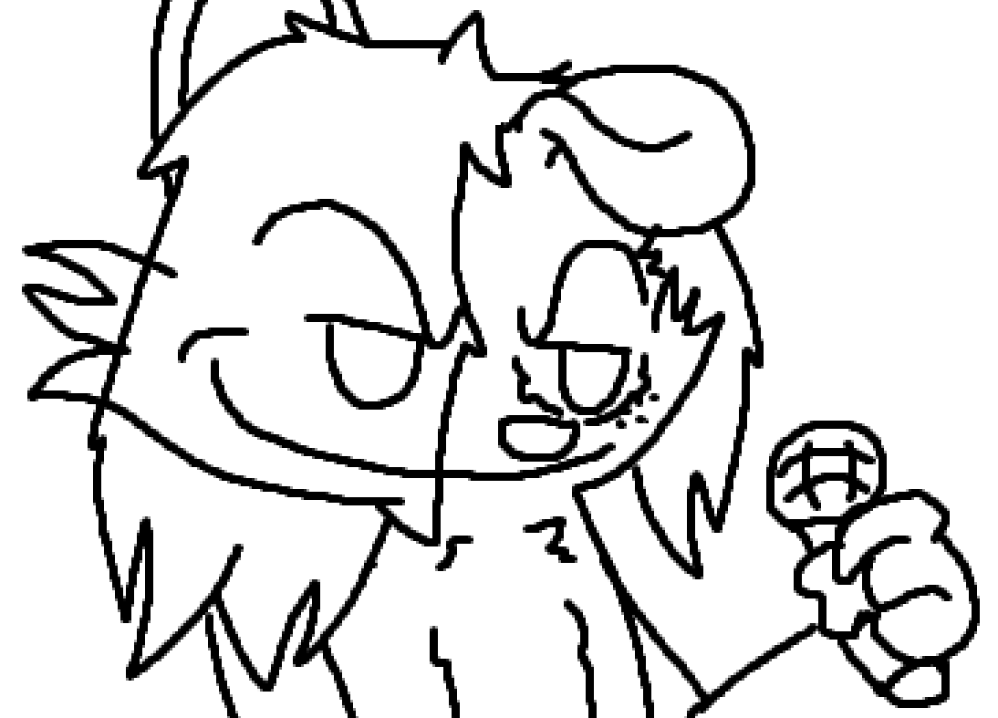 GoopyRiz's tweet photo. quick and dirty mouse doodle of riz being a smug asshat feat. microphone that he bent a bit somehow https://t.co/GrvWe1pX6J